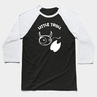 White Little Troll stamps and is flicking its tail Baseball T-Shirt